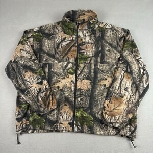 Woodn Trail Camo Jacket Mens 2XL XXL Brown Fleece Full Zip Hunting Outdoors